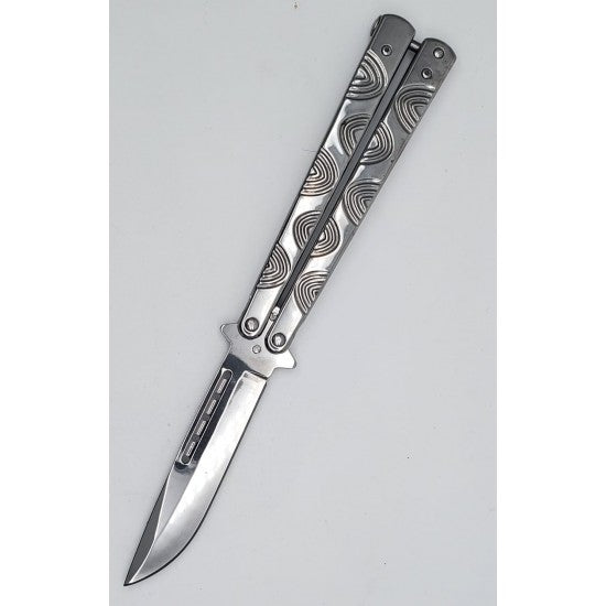 Butterfly Knife, 4" Blade, 9.25" Overall Chrome