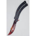 Butterfly Knife, 4" Blade, 9.75" Overall, Red Dragon
