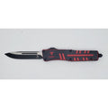 Fury OTF Red and Black Handle Full Size Drop Point Blade