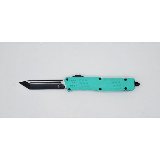 Fury OTF Teal Handle Full Size Tanto Blade
