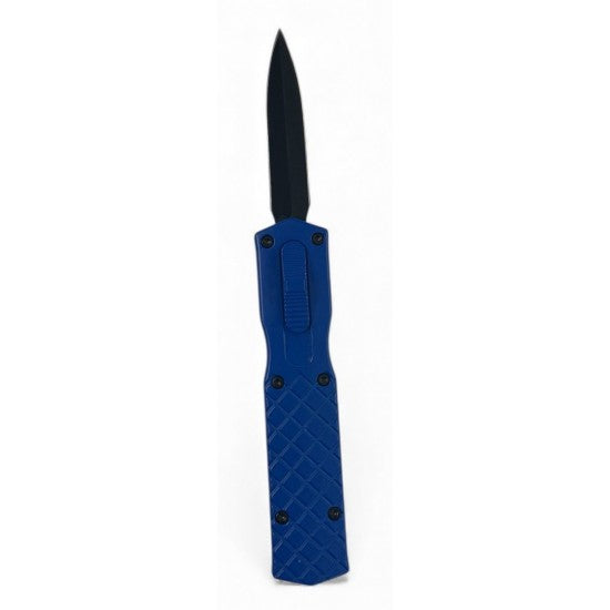 Mini OTF Blue Handle Dagger Blade 5-3/8"